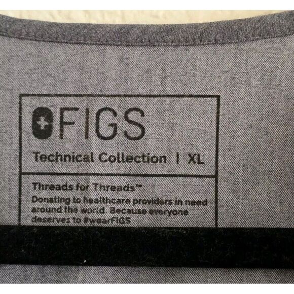 Figs Catrina Scrub Top One Pocket Graphite Size XL Gray - Picture 3 of 8